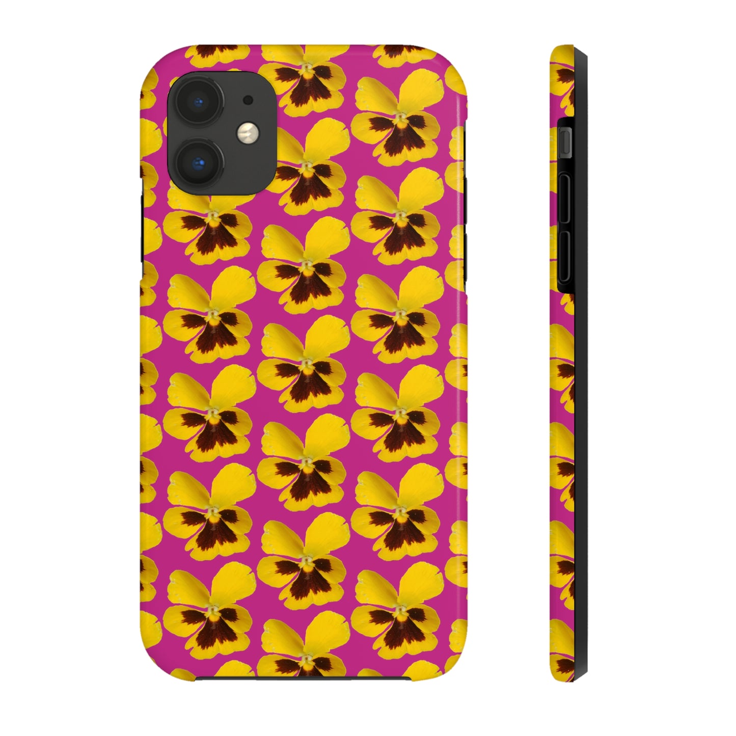 Yellow Pansy Pink Tough Phone Case