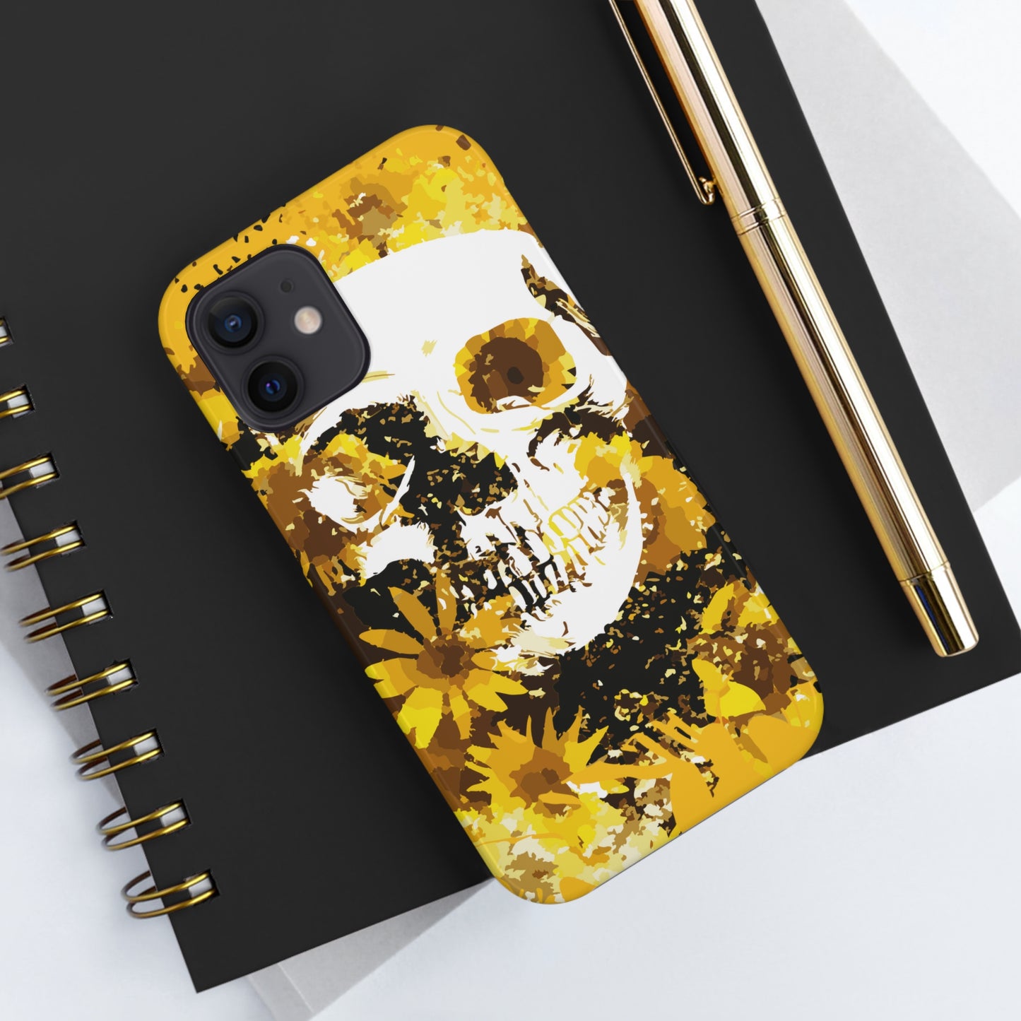 Sunflower Skull Tough Phone Case