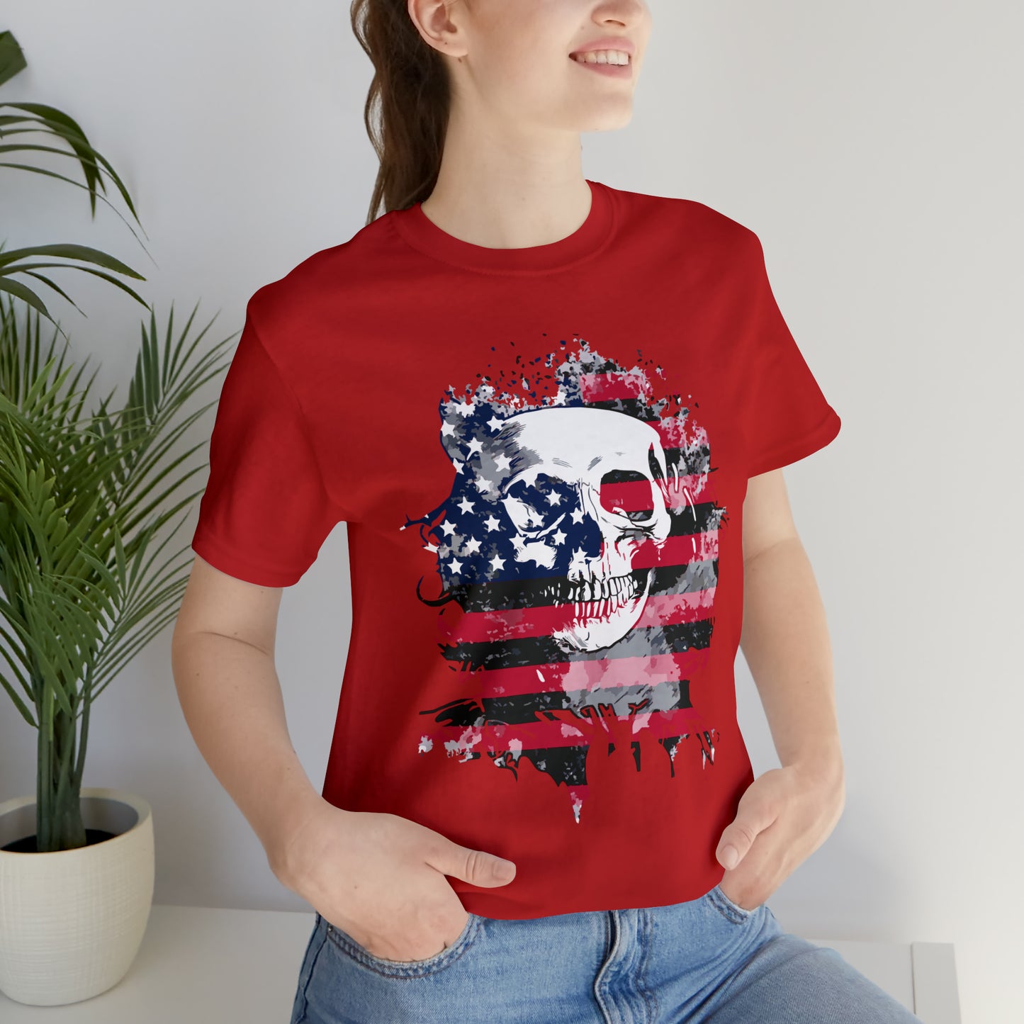 Skull and Flag Unisex Jersey Short Sleeve Tee