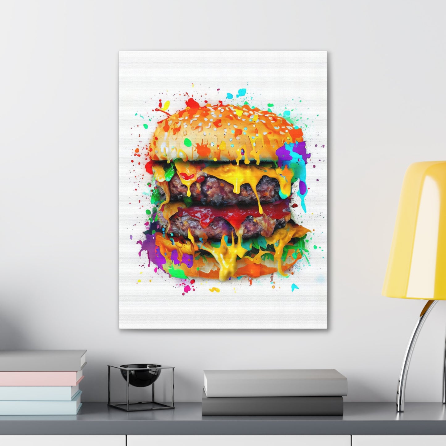 Double Cheese Burger  - Canvas Wall Art