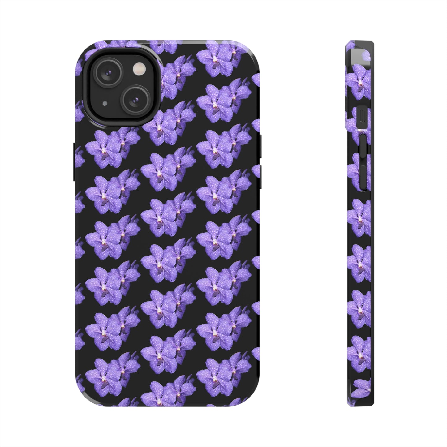 Blue Orchid Black Tough Phone Case