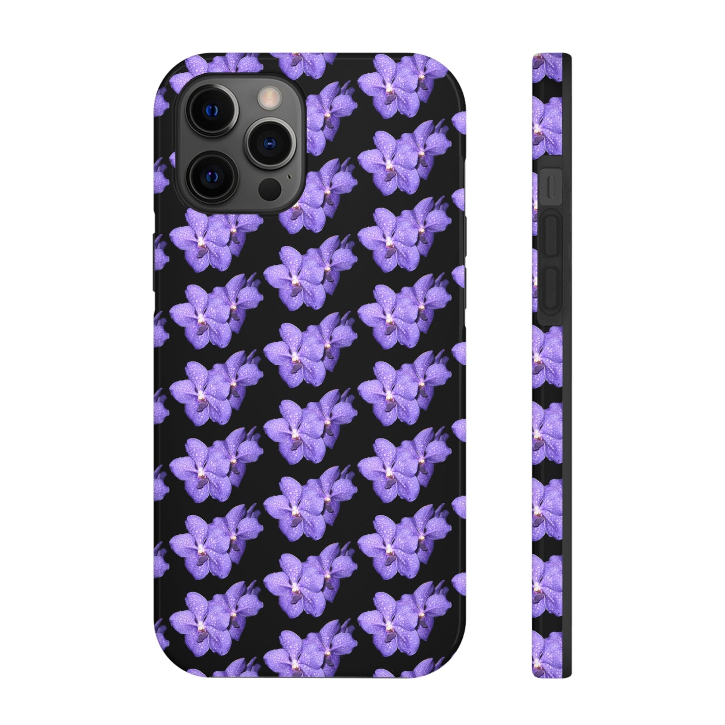 Blue Orchid Black Tough Phone Case