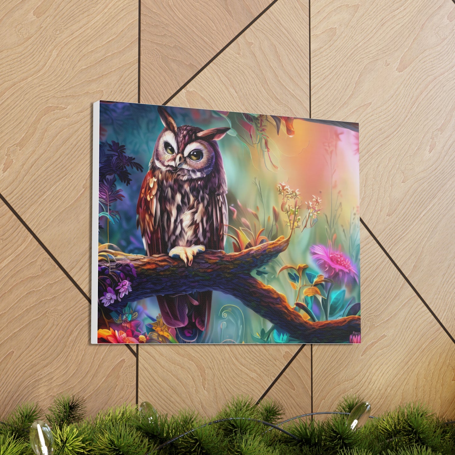 North Dakota Owl - Canvas Wall Art