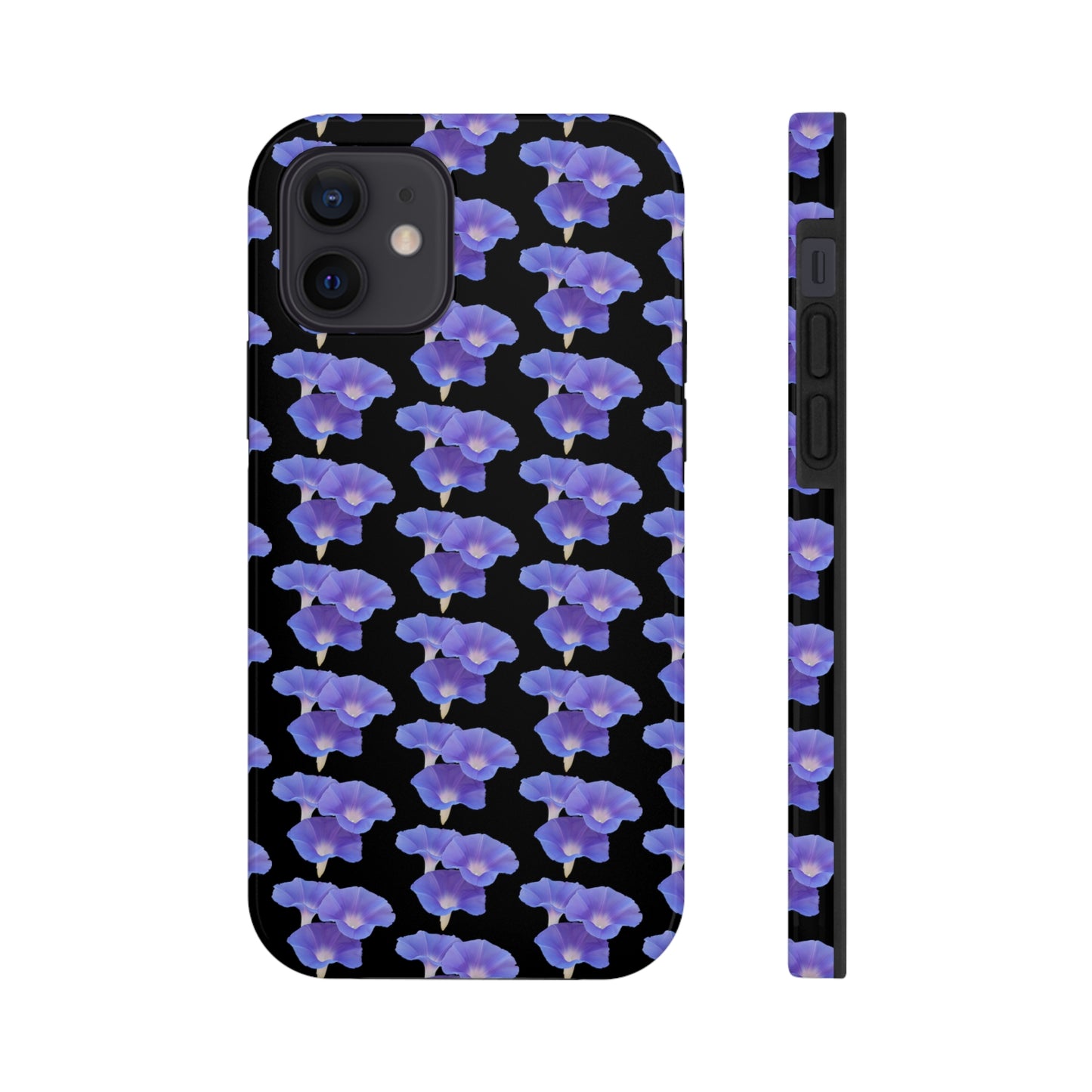 Purple Morning Glory Black Tough Phone Case