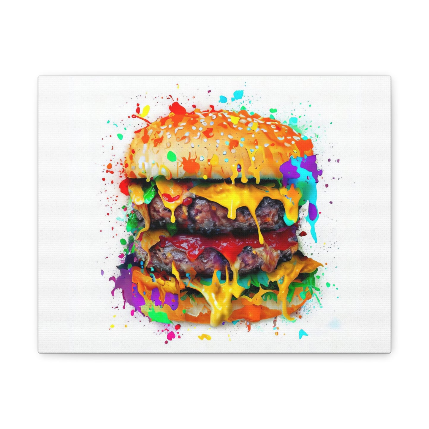 Double Cheese Burger  - Canvas Wall Art