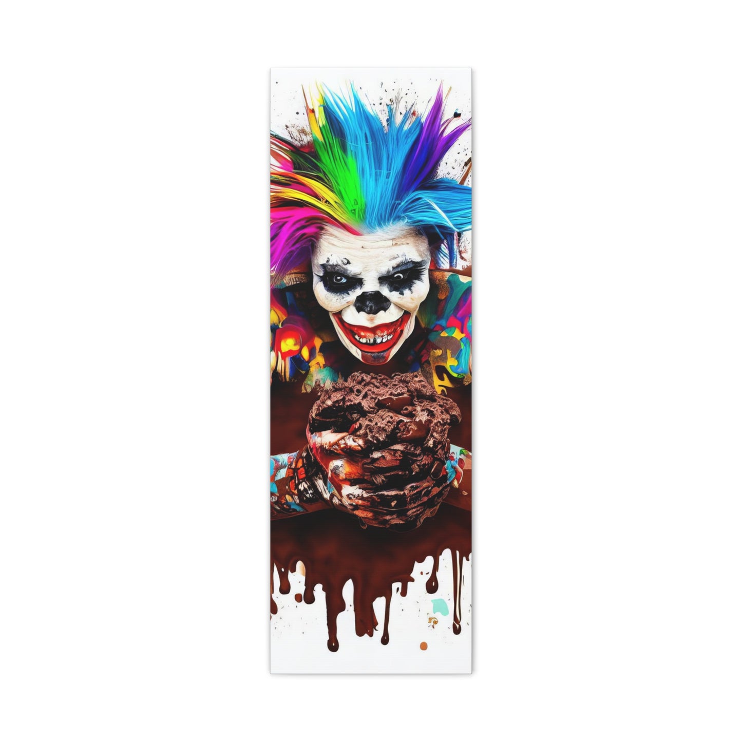 Creepy Clown Chocolate Ice Cream  - Canvas Wall Art