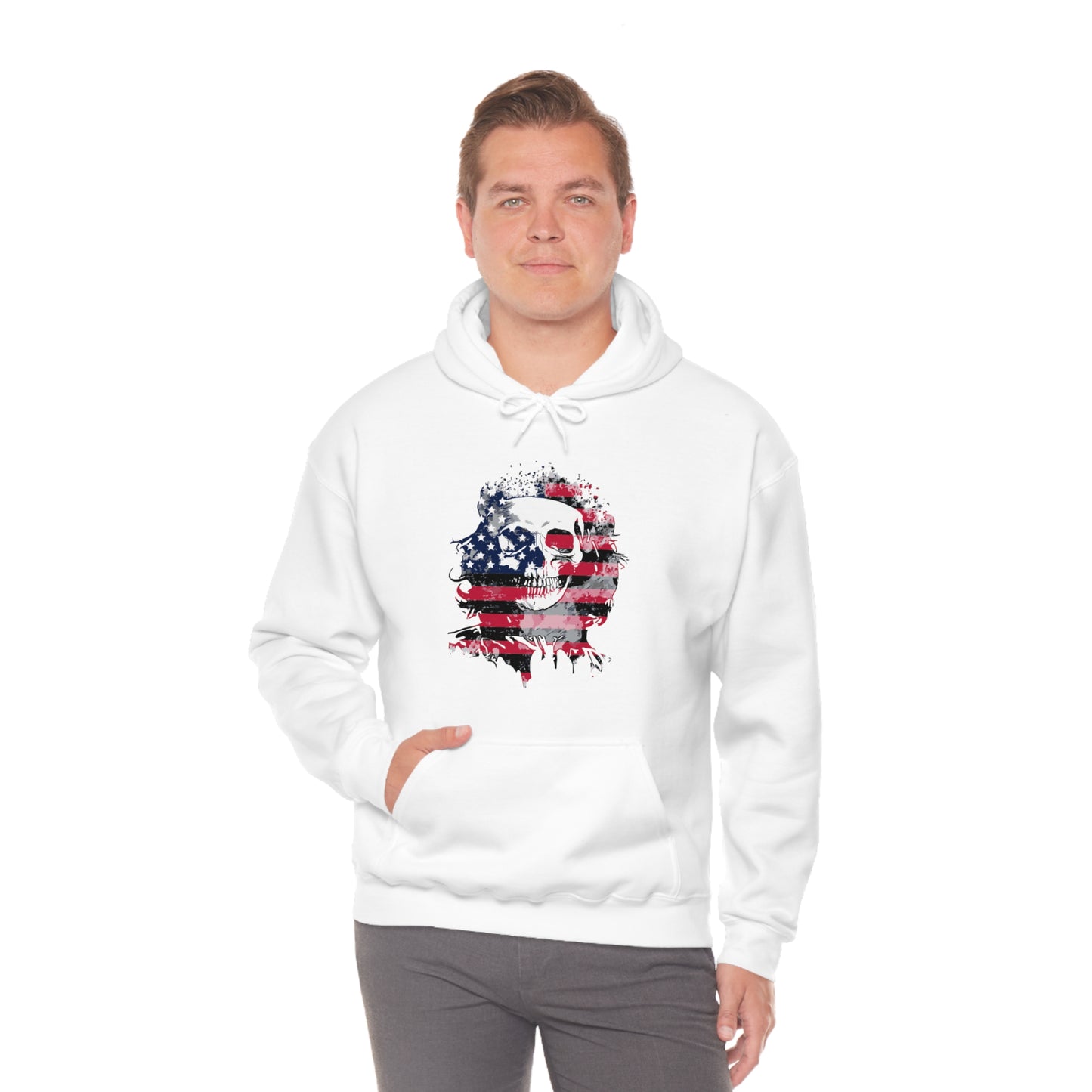 Skull and Flag Unisex Heavy Blend™ Hooded Sweatshirt