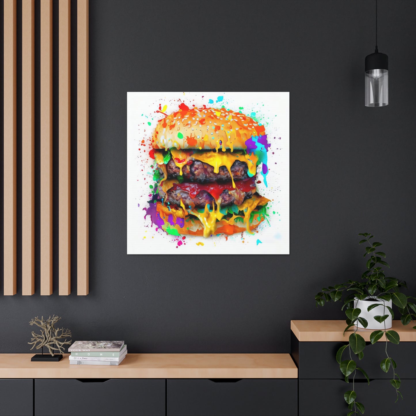 Double Cheese Burger  - Canvas Wall Art