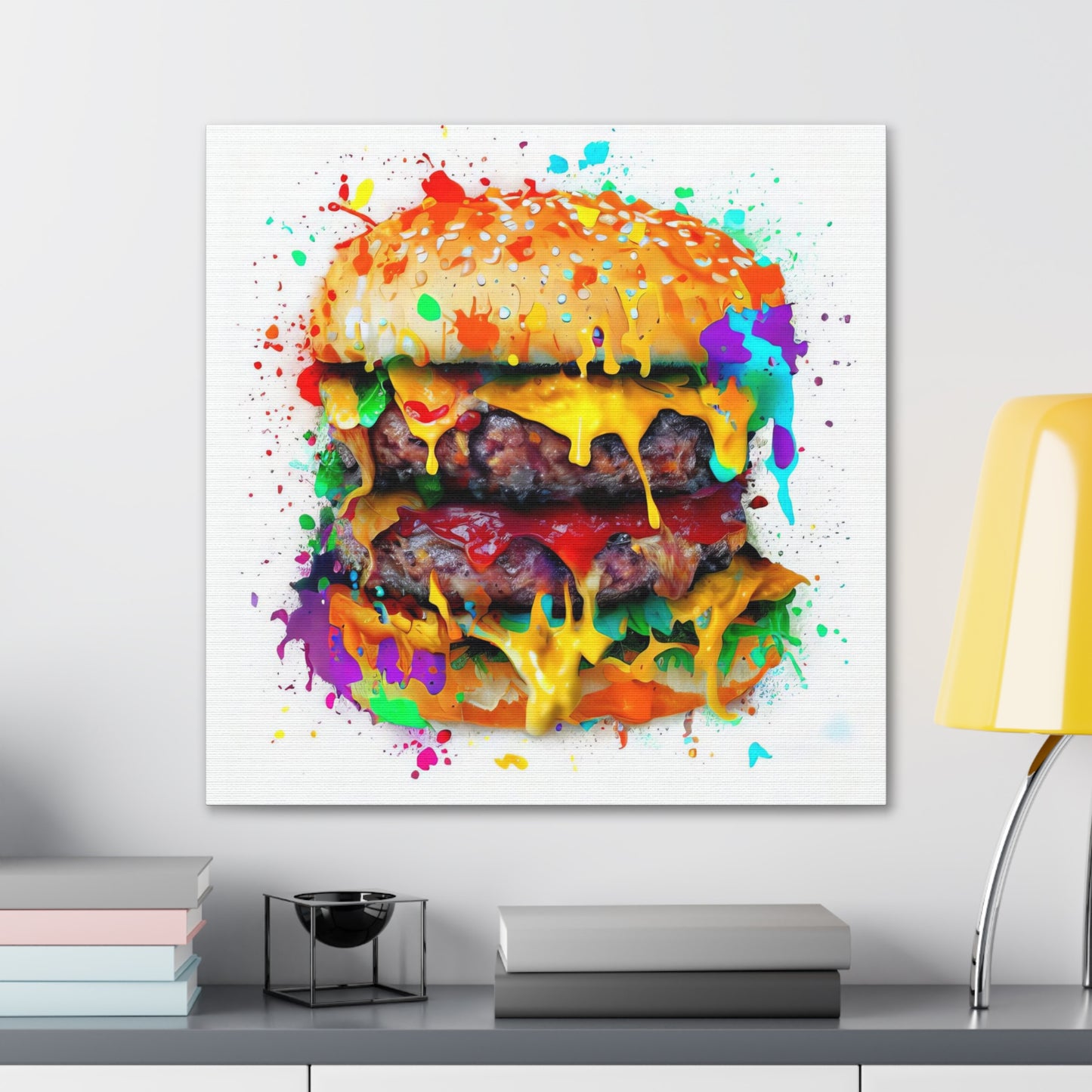 Double Cheese Burger  - Canvas Wall Art