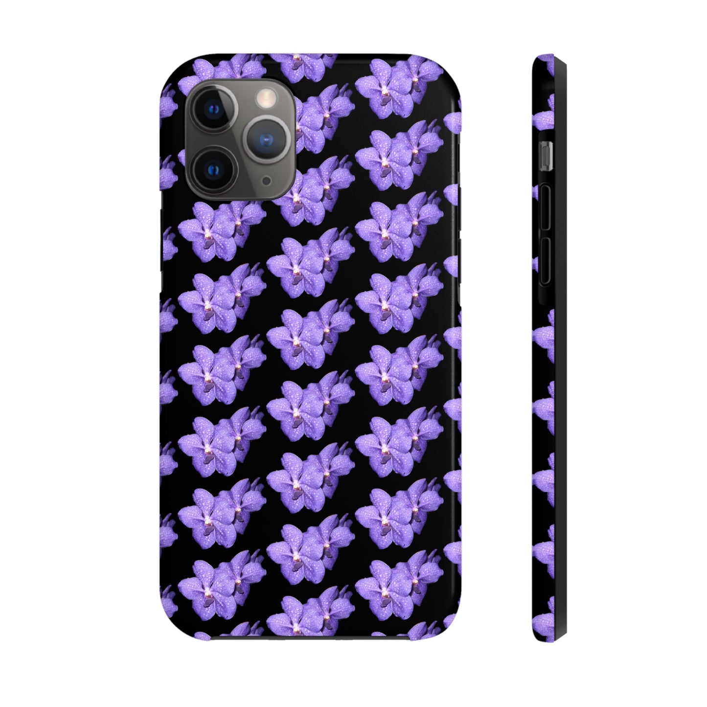 Blue Orchid Black Tough Phone Case