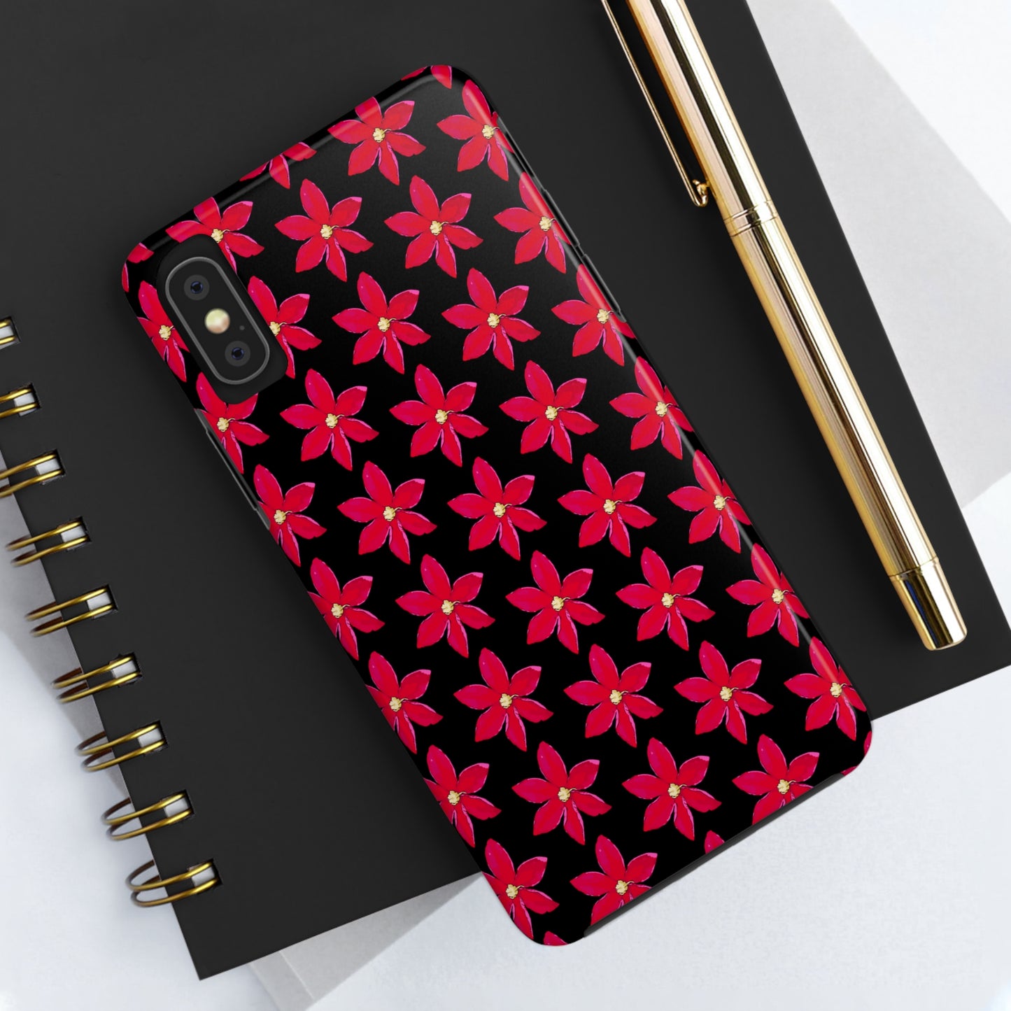 Regency Clematis Black Tough Phone Case