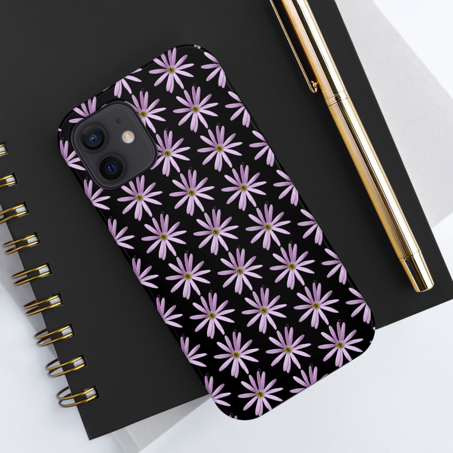 Aster Black Tough Phone Case