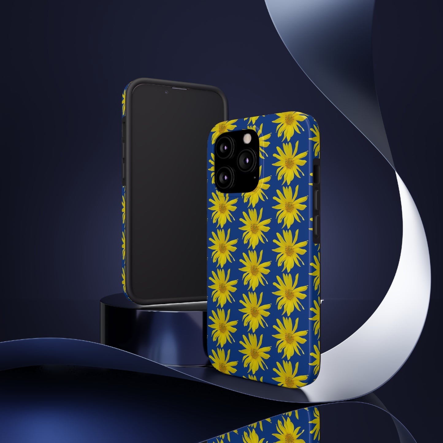 Wild Sunflower Blue Tough Phone Case