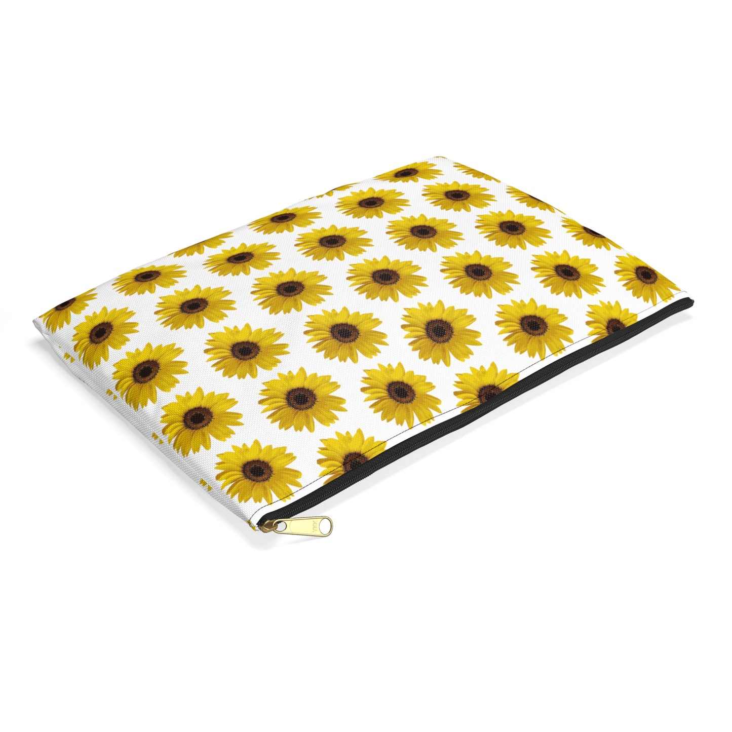 Sunflower White Accessory Pouch