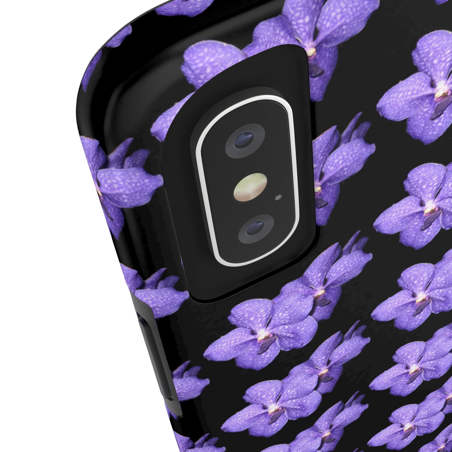 Blue Orchid Black Tough Phone Case