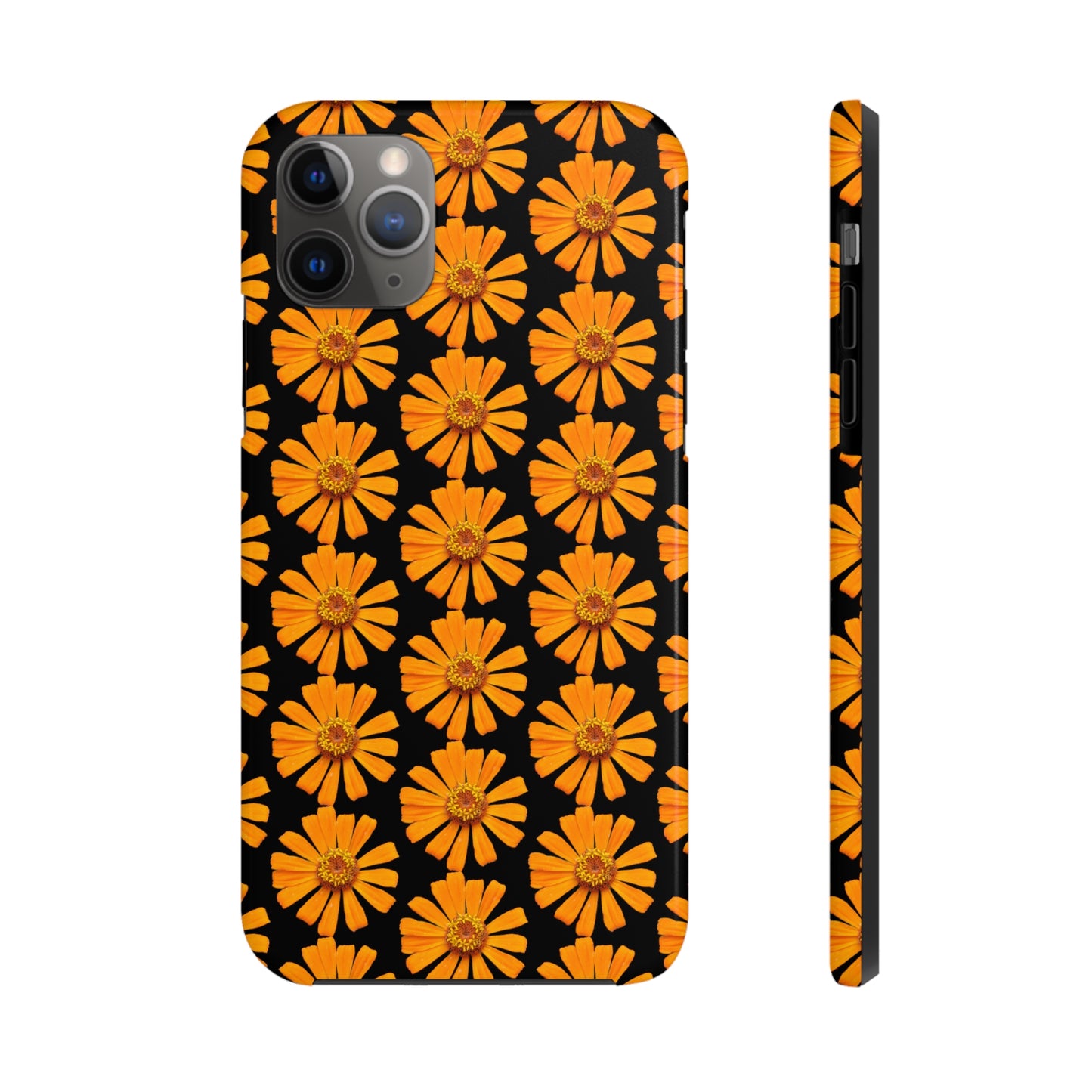 Orange Zinnia Black Tough Phone Case