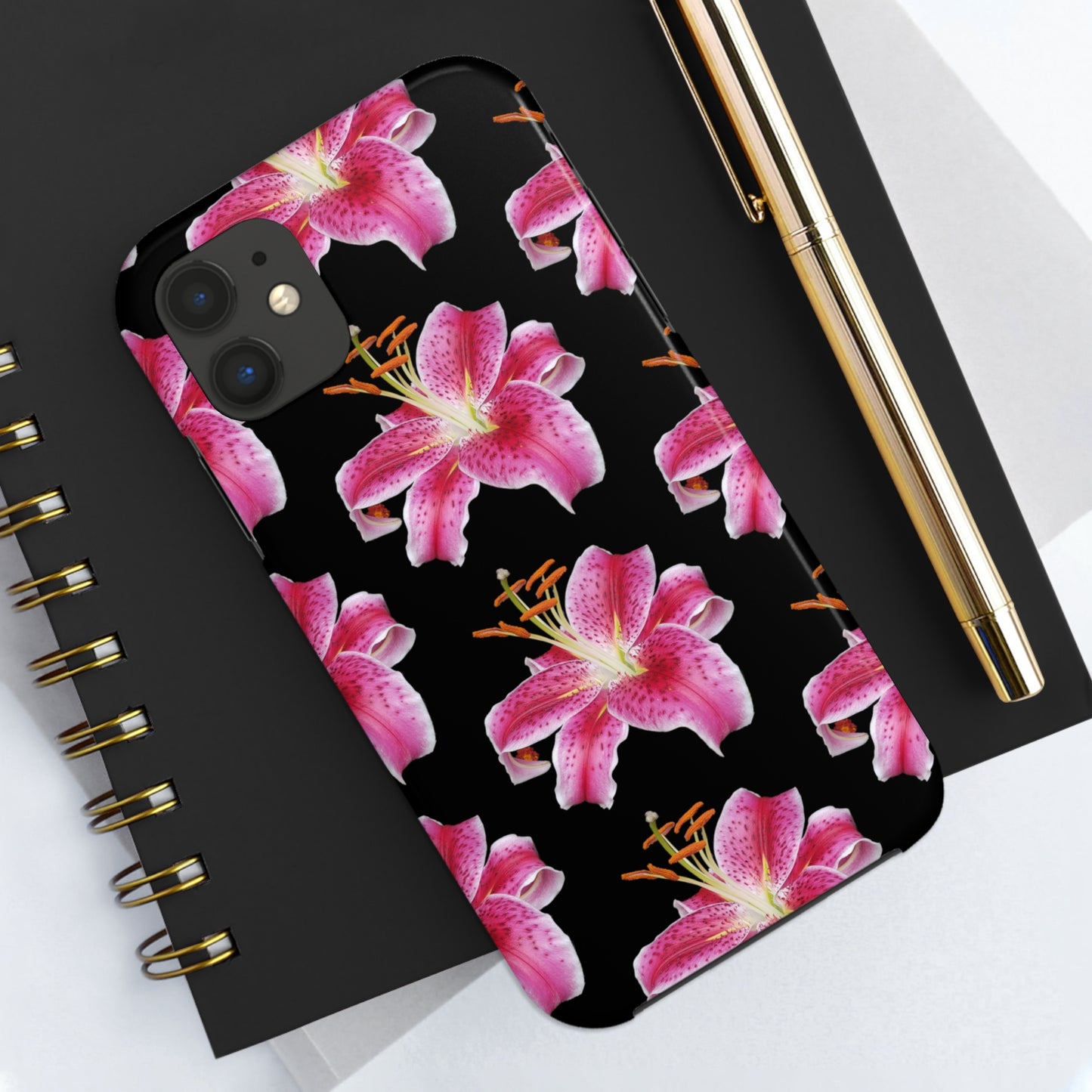 Stargazer Lily Black Tough Phone Case