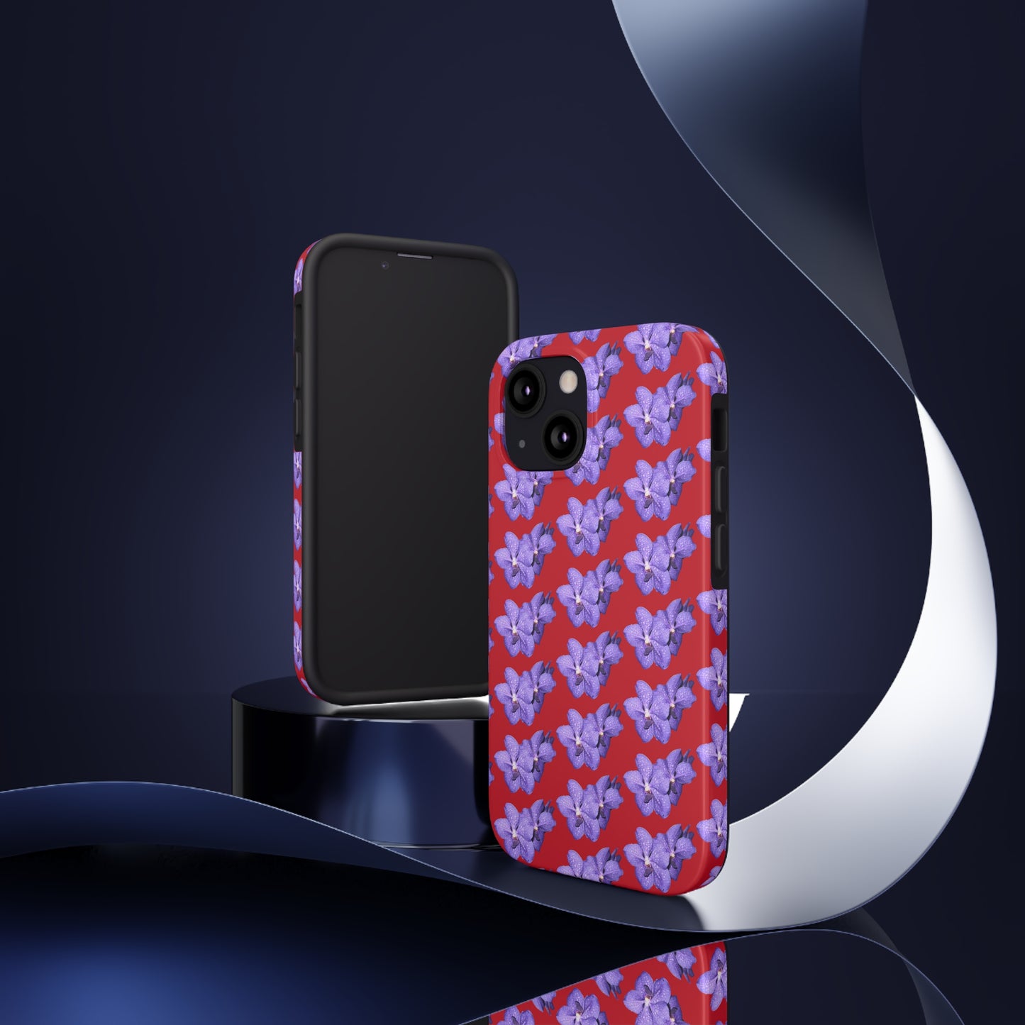 Blue Orchid Red Tough Phone Case