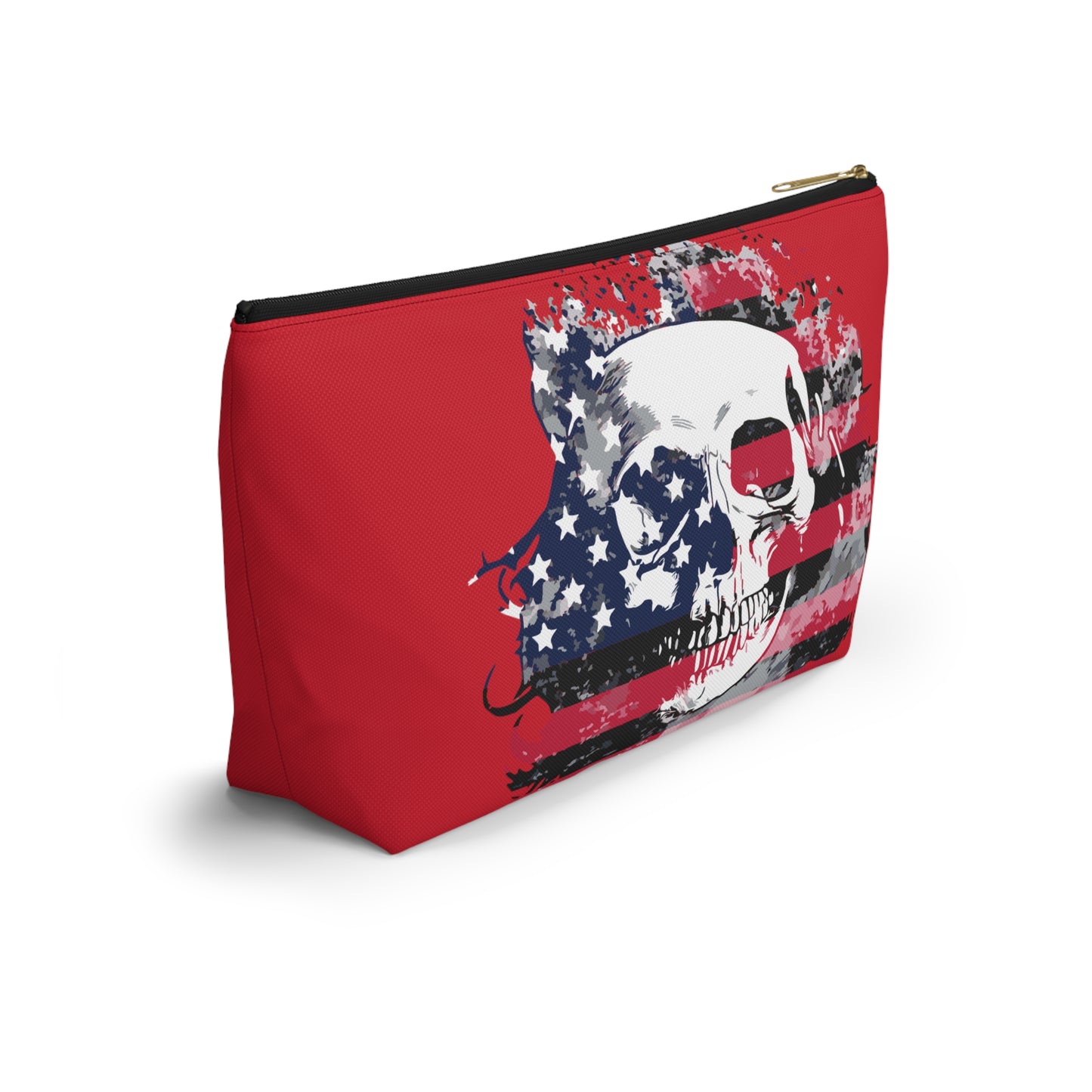 Skull and Flag Accessory Pouch w T-bottom