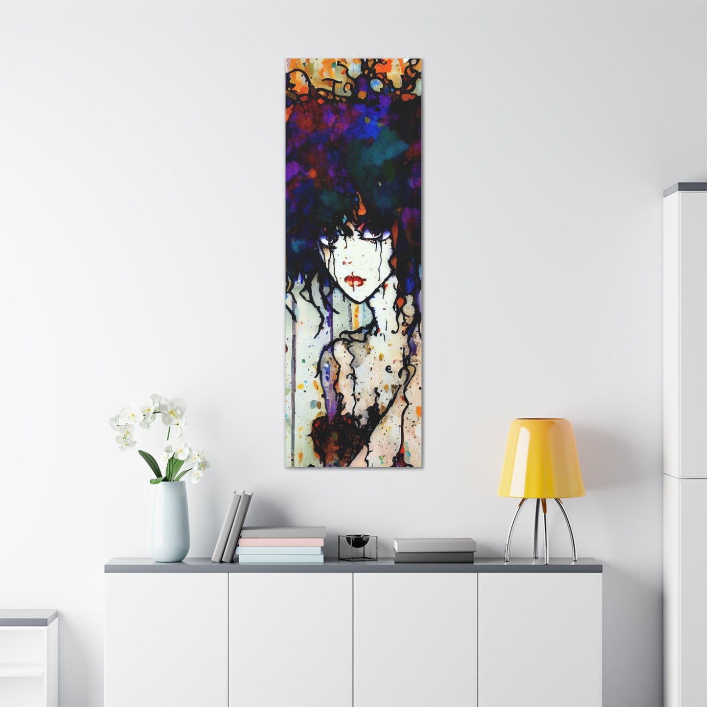 Girl with Big Hair  - Canvas Wall Art