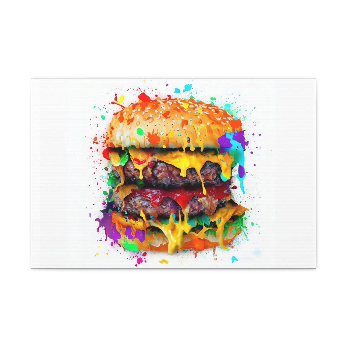 Double Cheese Burger  - Canvas Wall Art