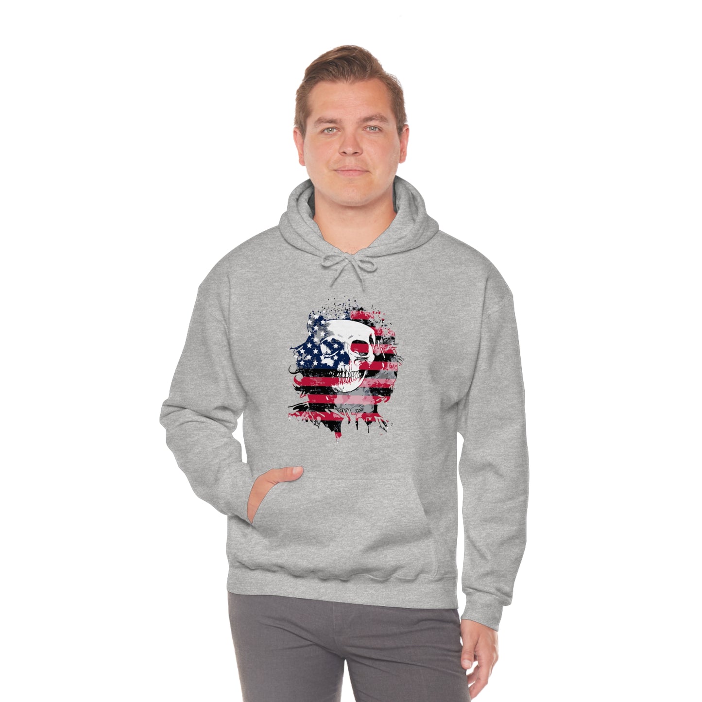 Skull and Flag Unisex Heavy Blend™ Hooded Sweatshirt