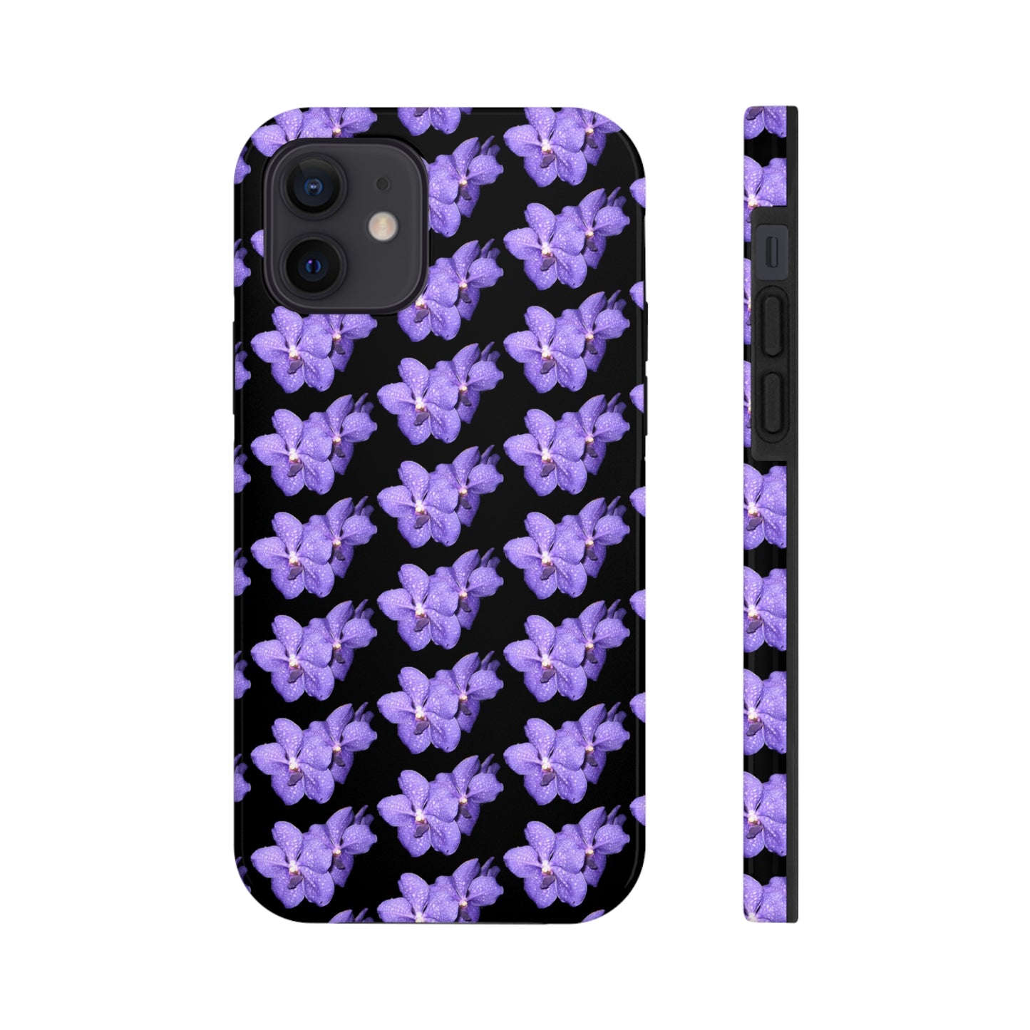 Blue Orchid Black Tough Phone Case