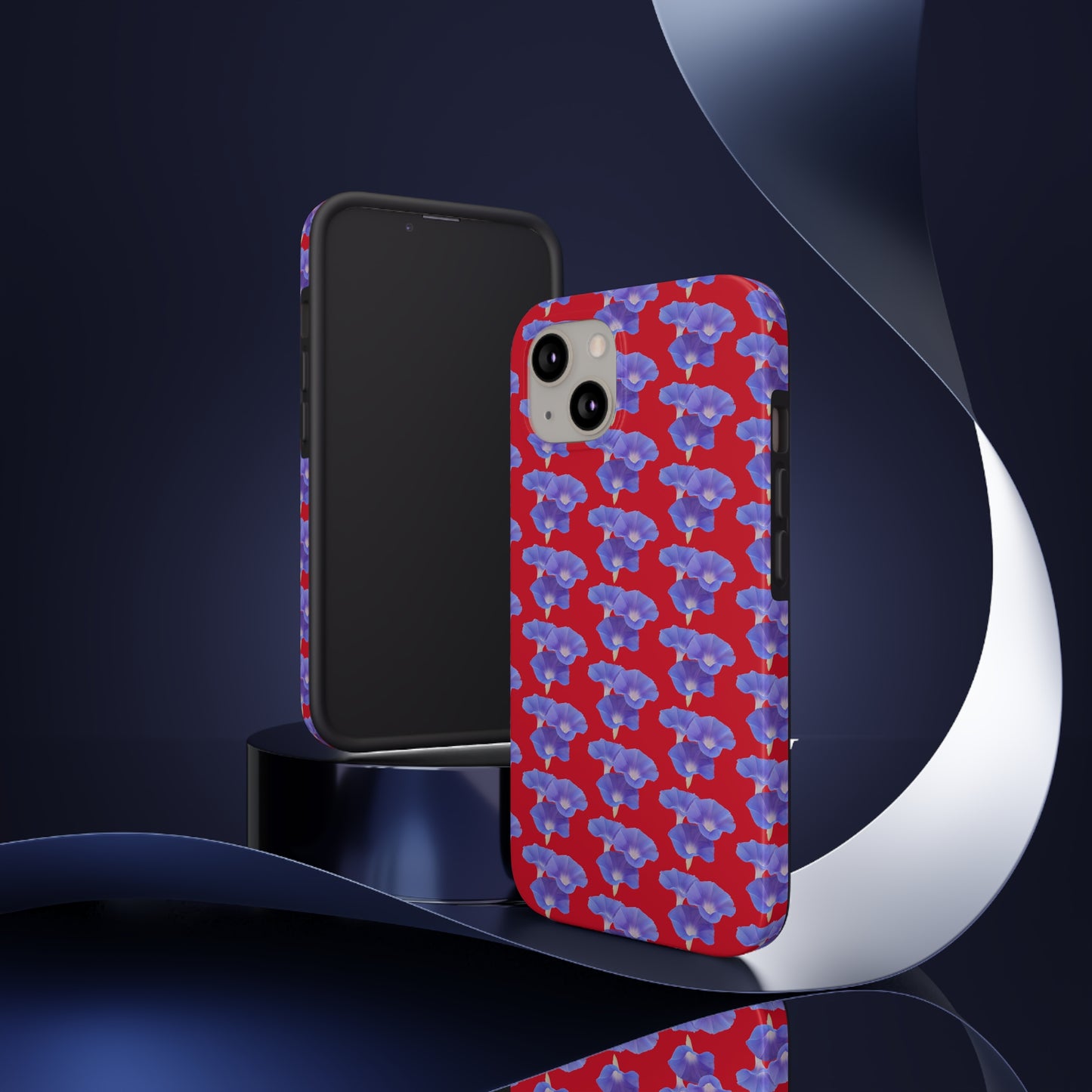 Purple Morning Glory Red Tough Phone Case