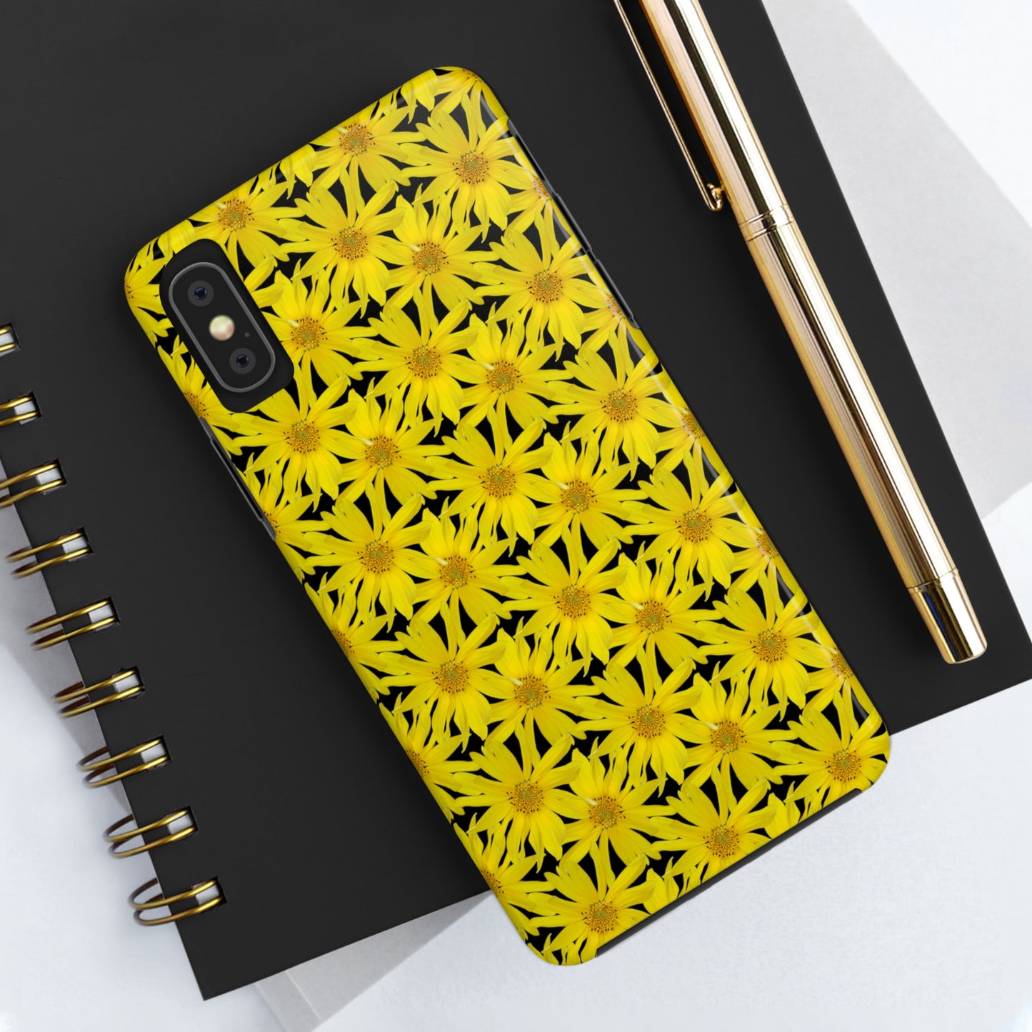 Wall Sunflower Black Tough Phone Case