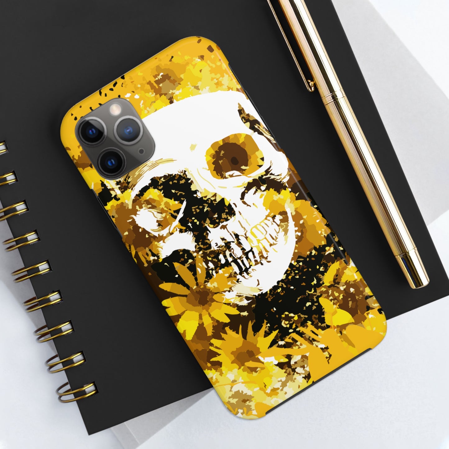 Sunflower Skull Tough Phone Case