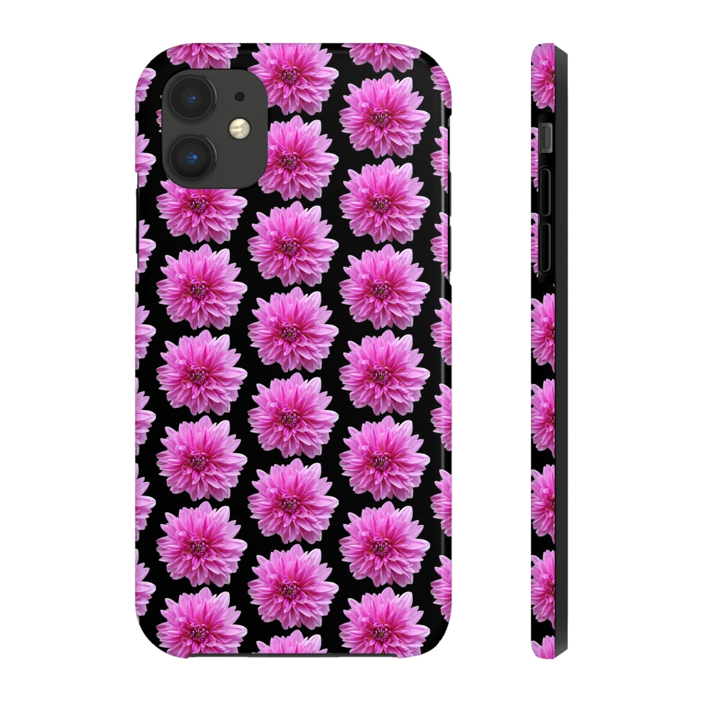 Pink Dahlia Black Tough Phone Case