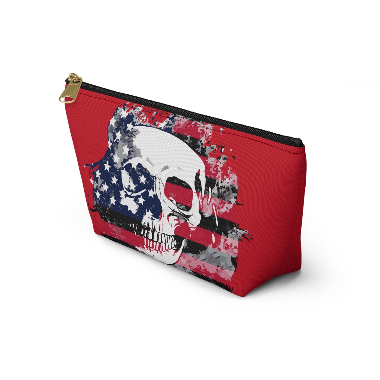 Skull and Flag Accessory Pouch w T-bottom