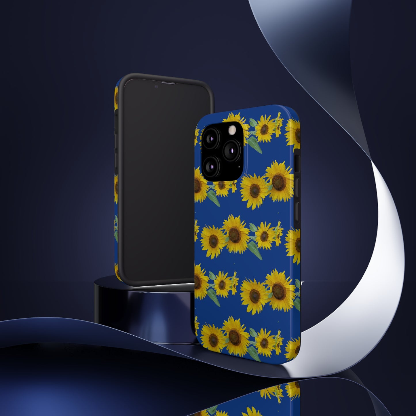 Sunflower Cluster Blue Tough Phone Case