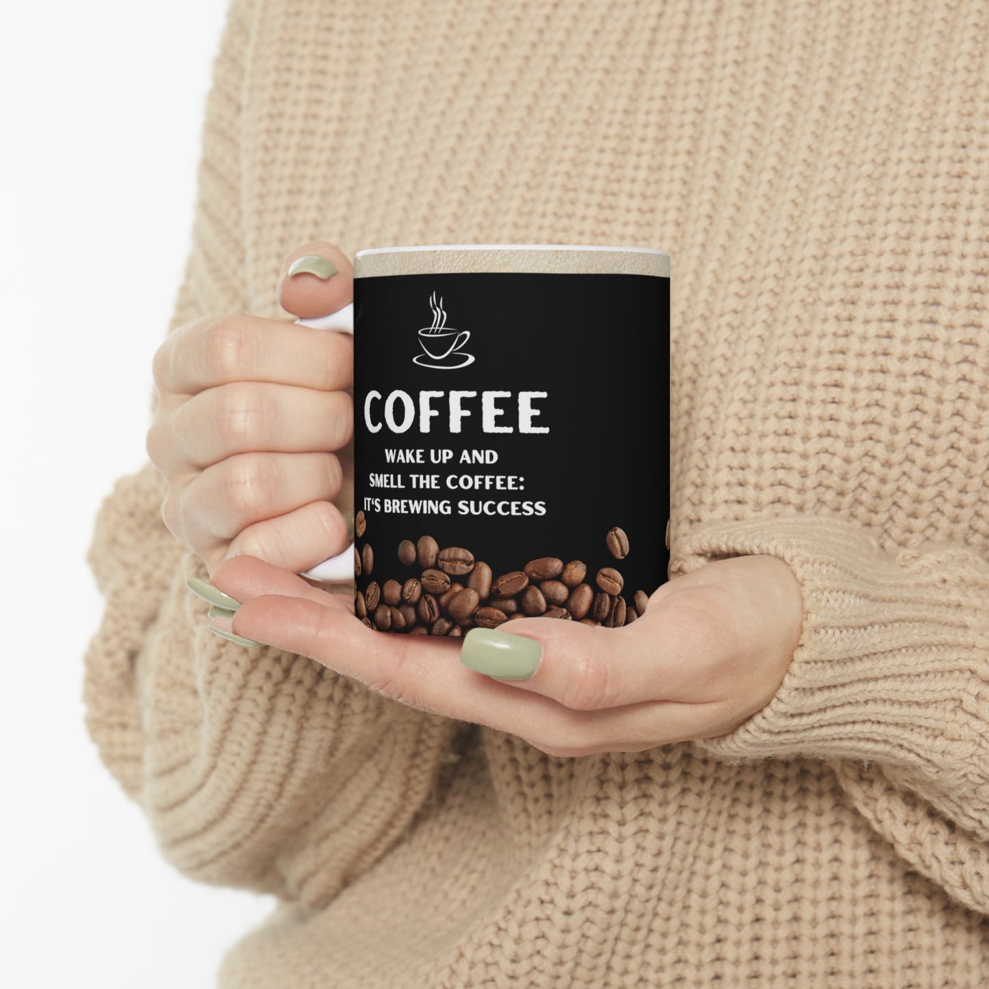 Black Coffee Mug 11oz - Wake up