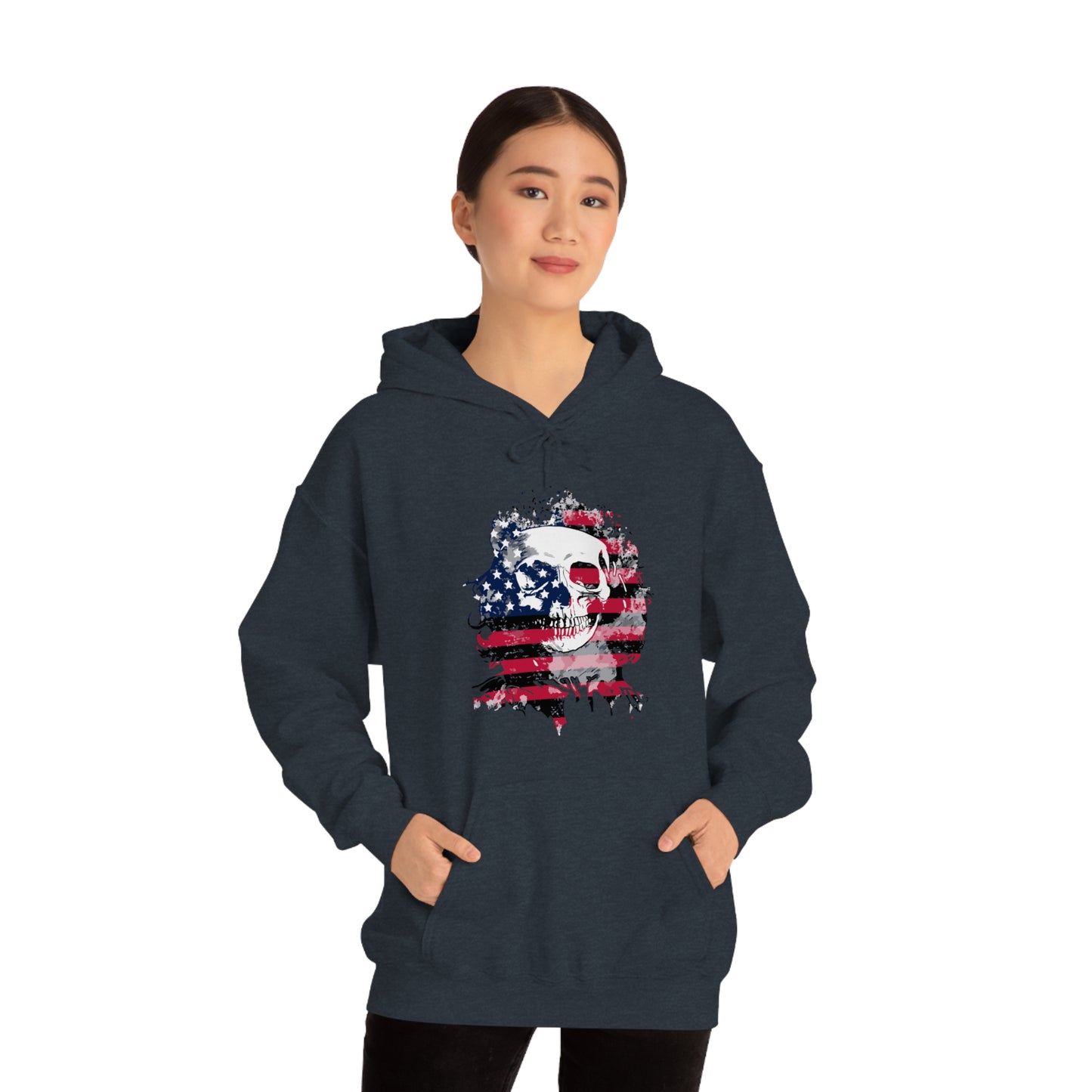 Skull and Flag Unisex Heavy Blend™ Hooded Sweatshirt