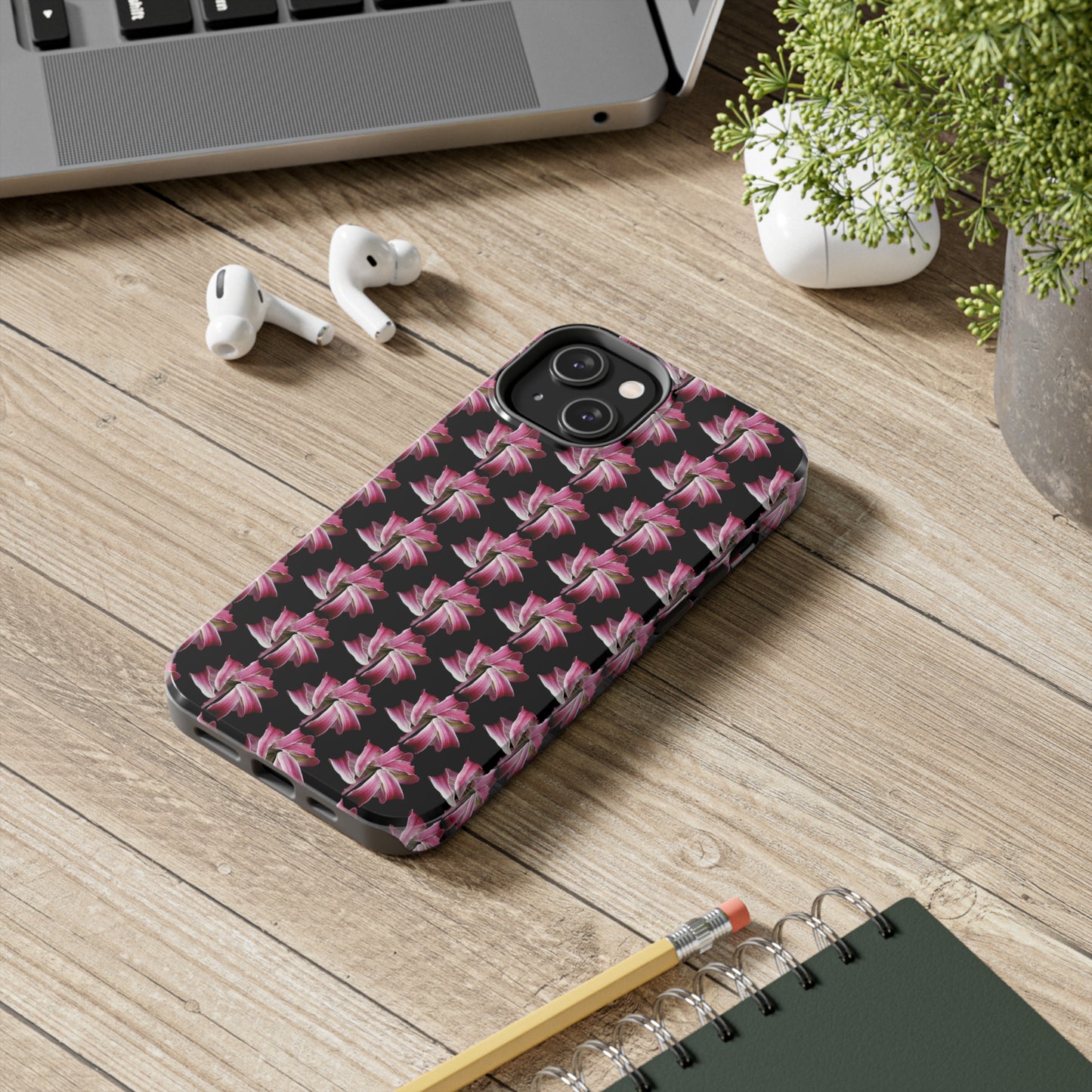 Morning Lily Black Tough Phone Case