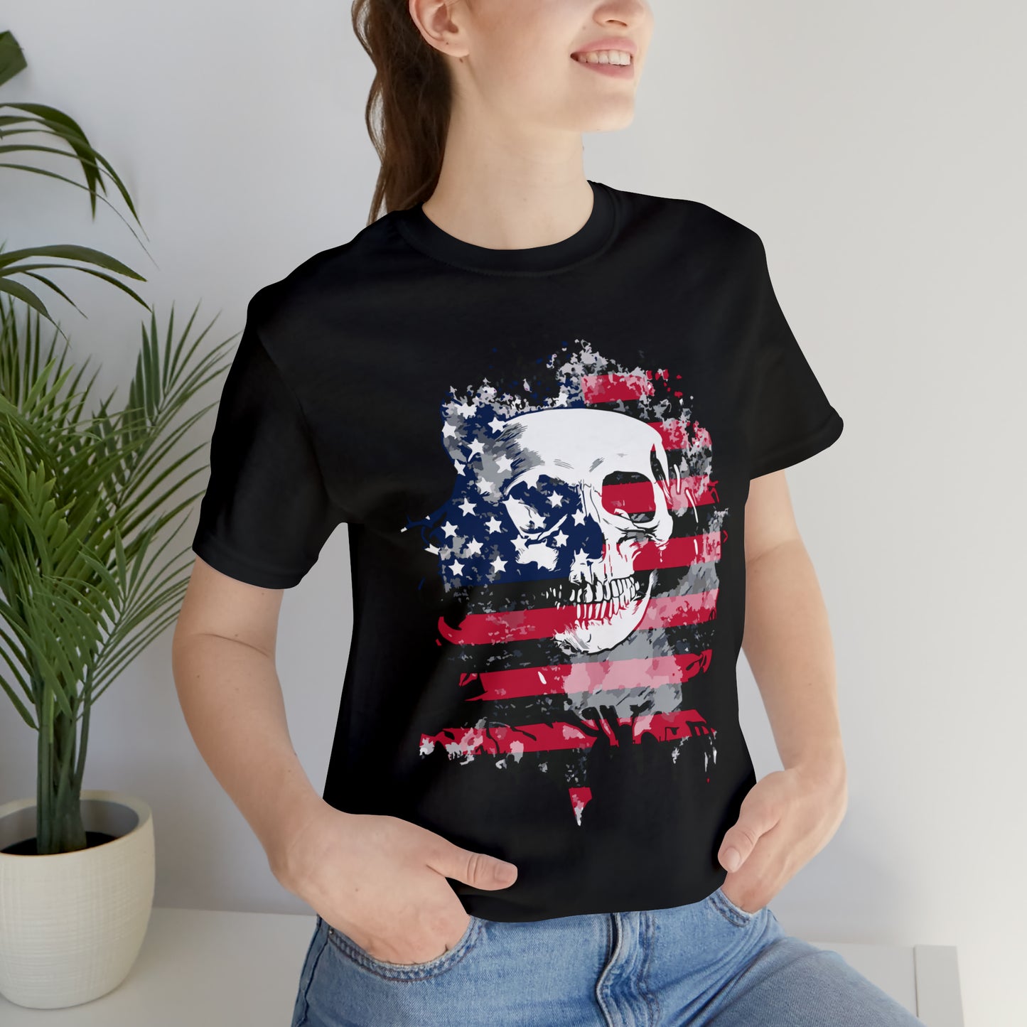 Skull and Flag Unisex Jersey Short Sleeve Tee