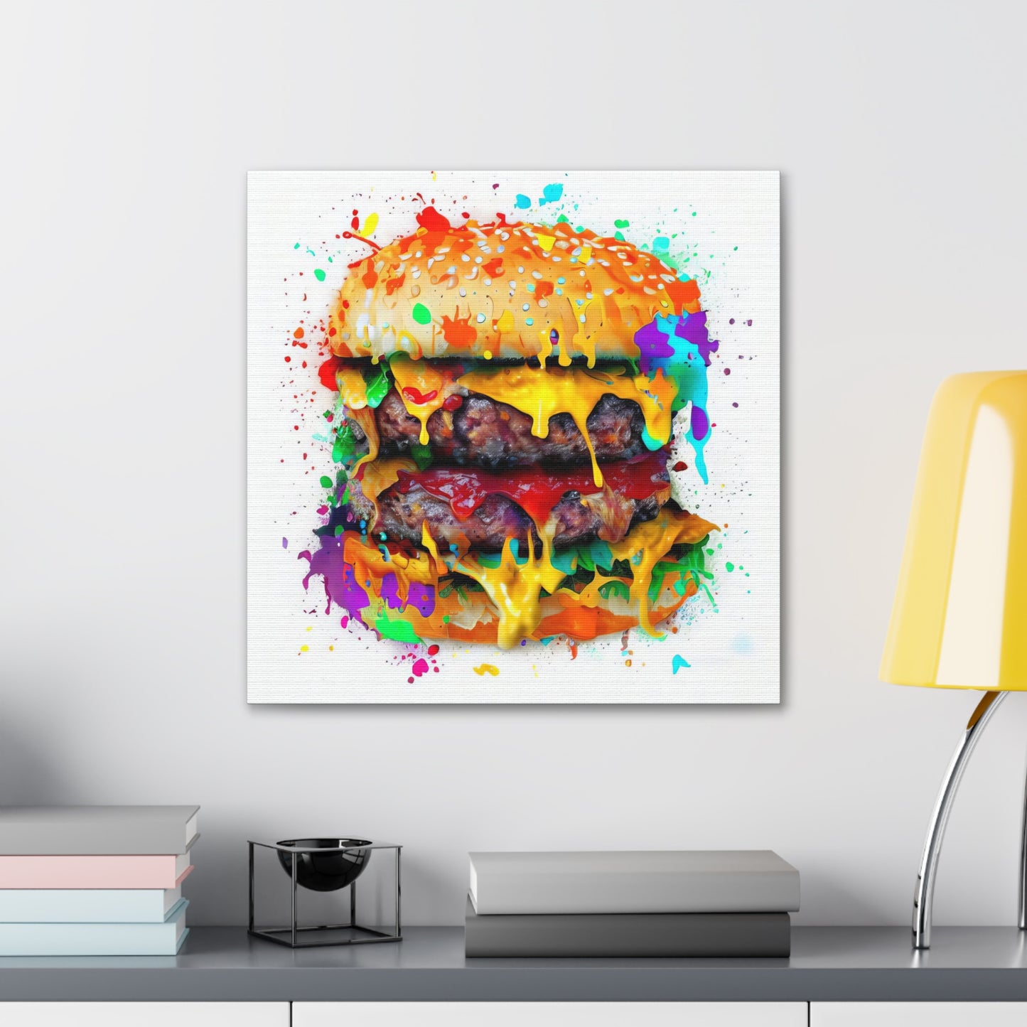 Double Cheese Burger  - Canvas Wall Art