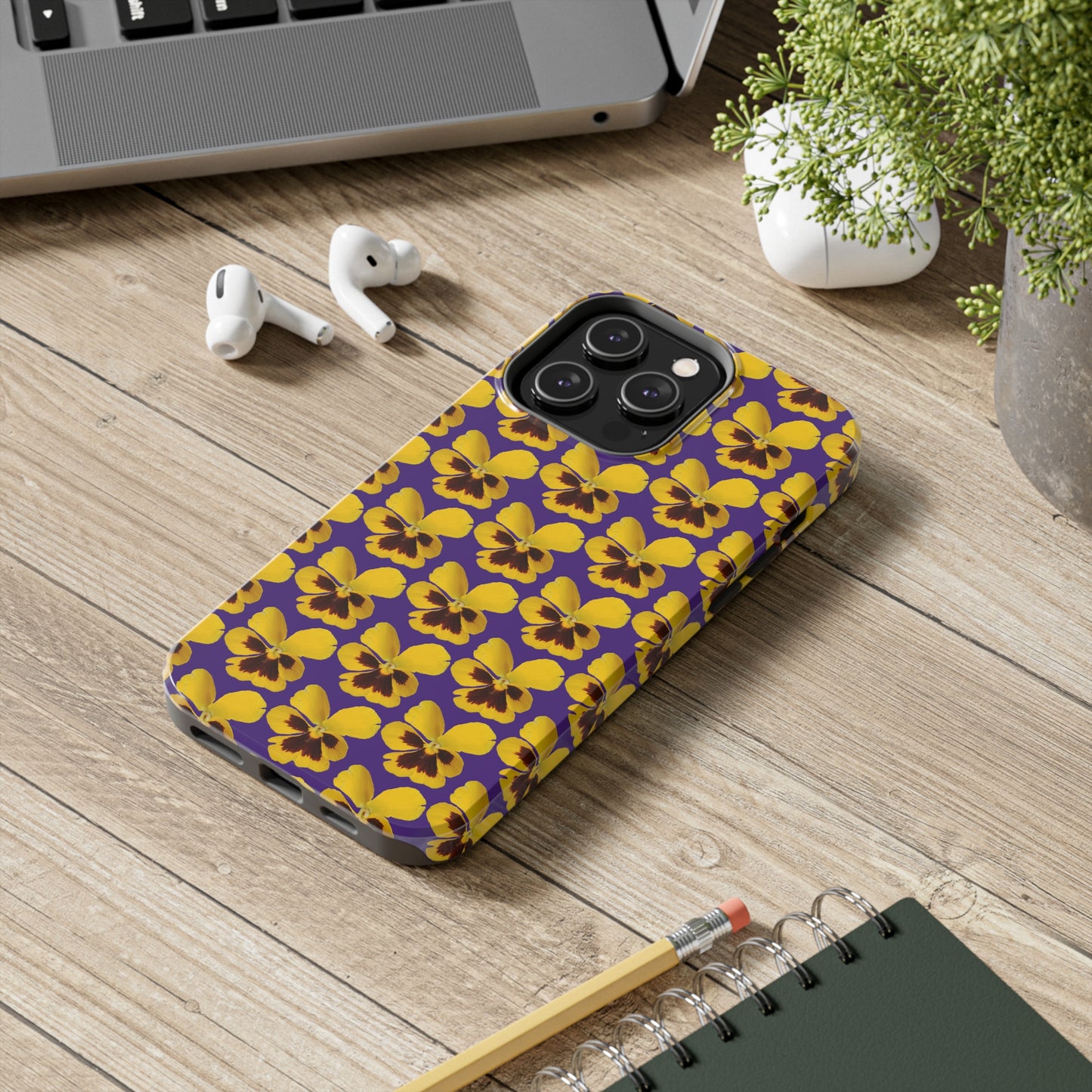 Yellow Pansy Purple Tough Phone Case