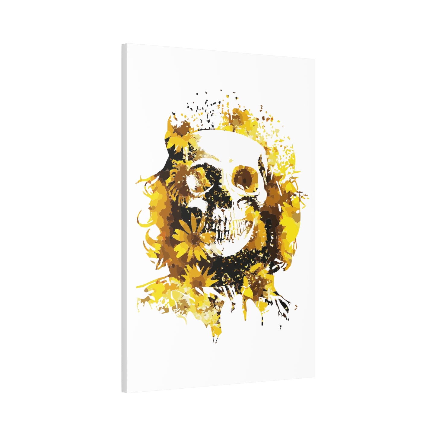 Sunflower Skull Canvas Stretched, 1.5''