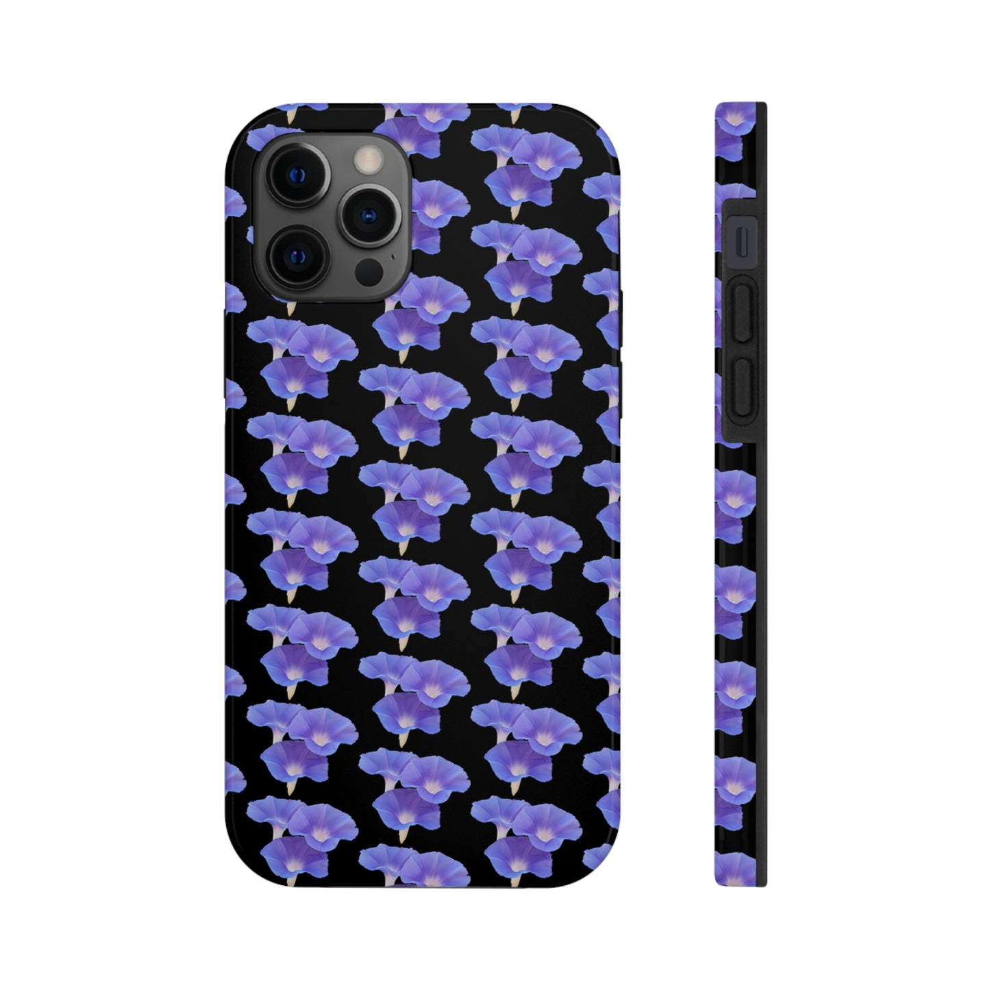 Purple Morning Glory Black Tough Phone Case