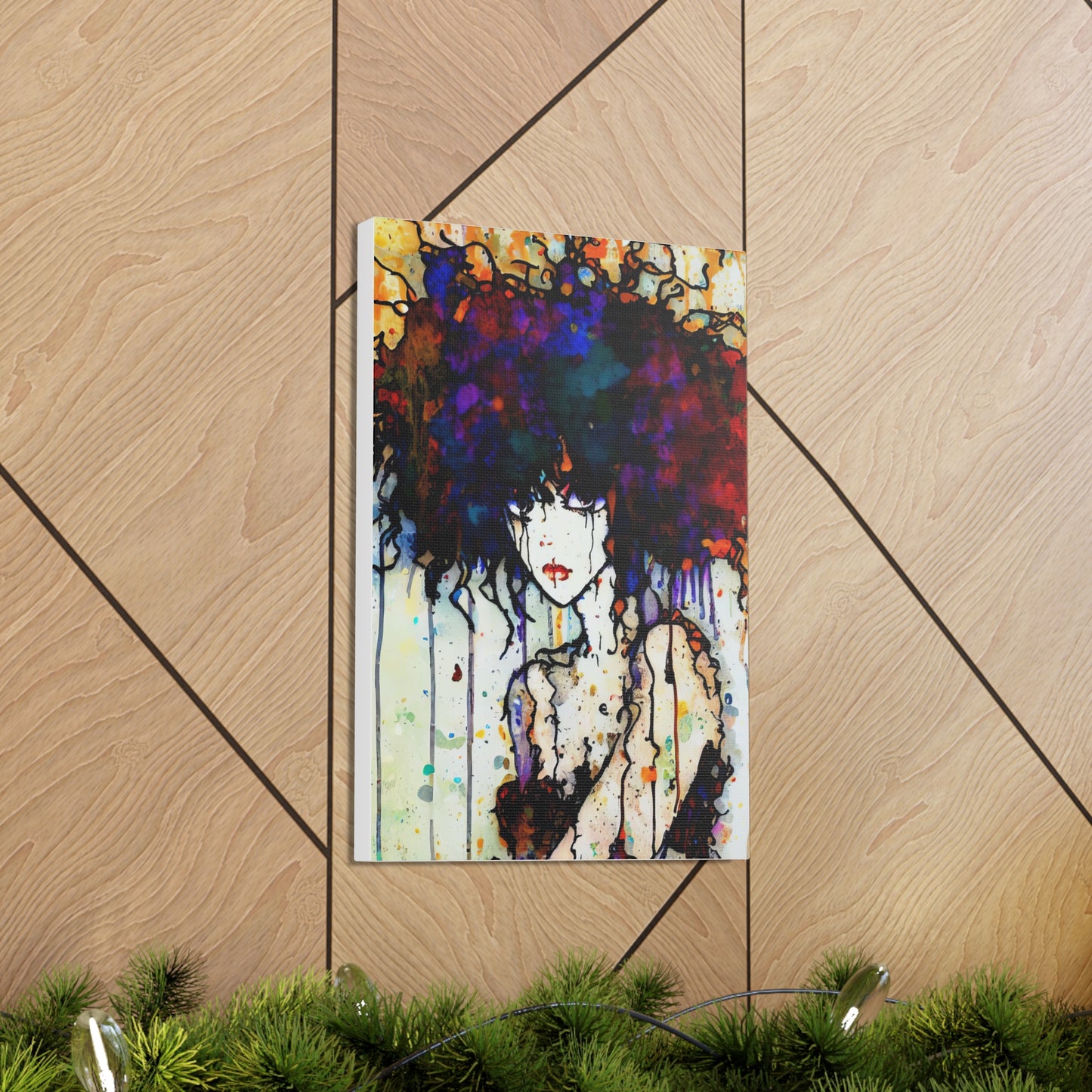 Girl with Big Hair  - Canvas Wall Art