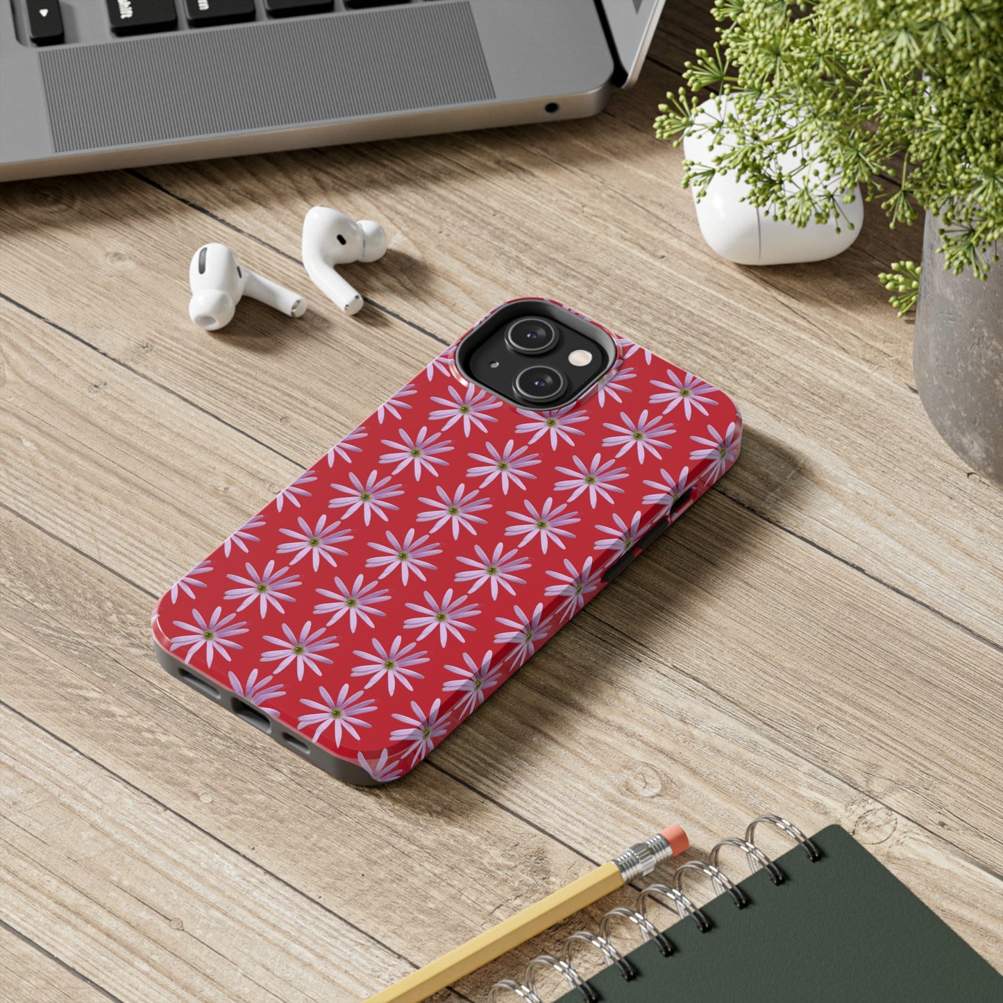 Aster Red Tough Phone Case