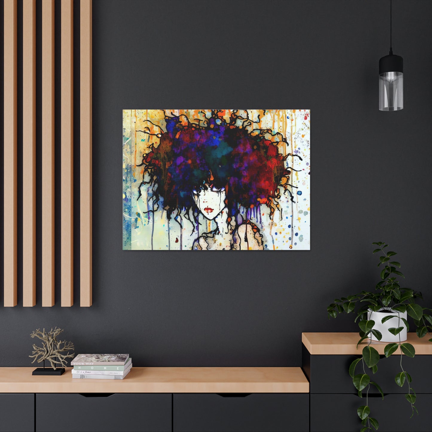 Girl with Big Hair  - Canvas Wall Art