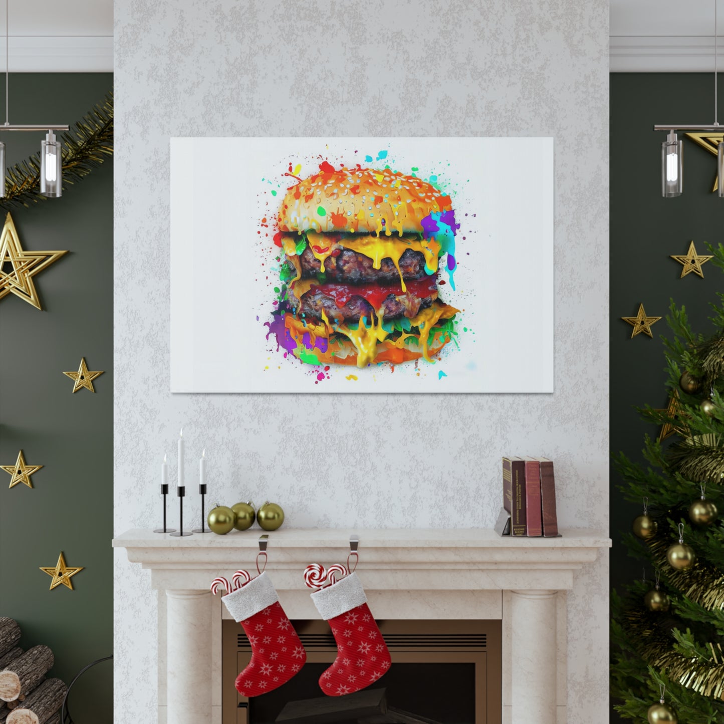 Double Cheese Burger  - Canvas Wall Art