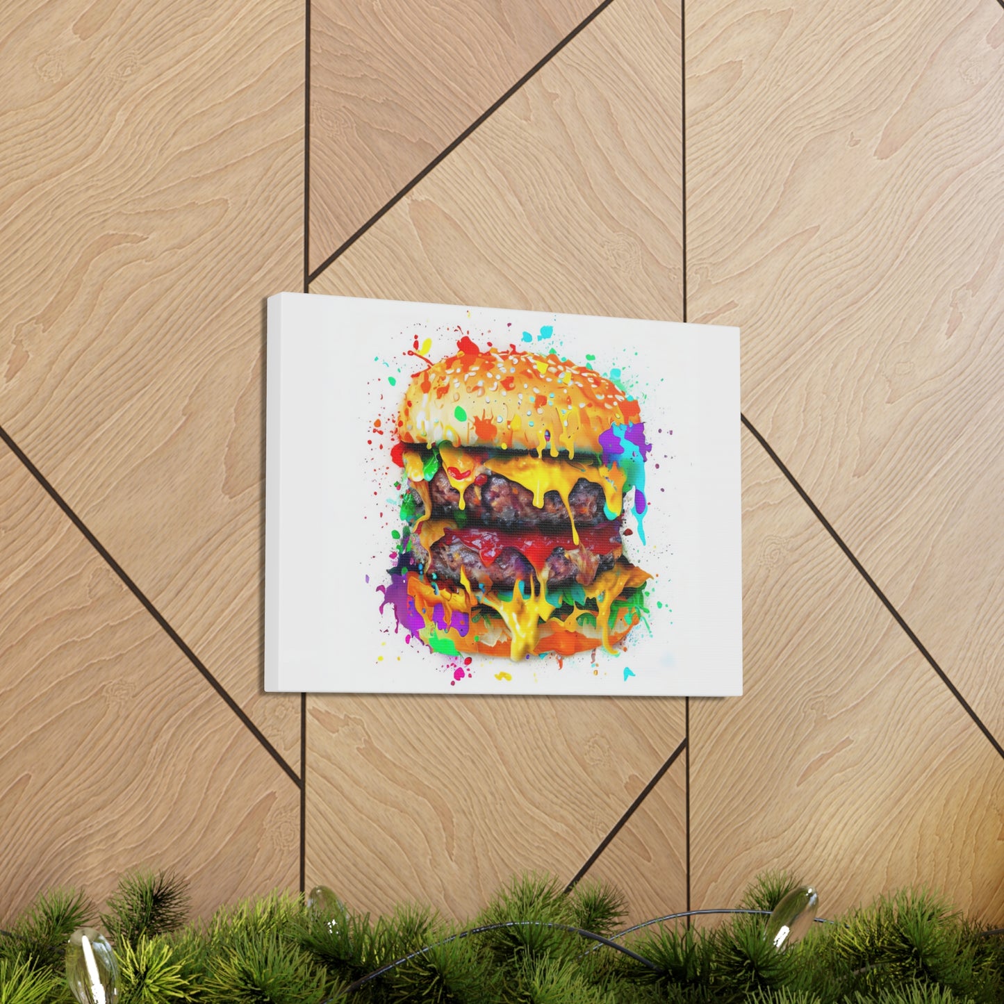 Double Cheese Burger  - Canvas Wall Art