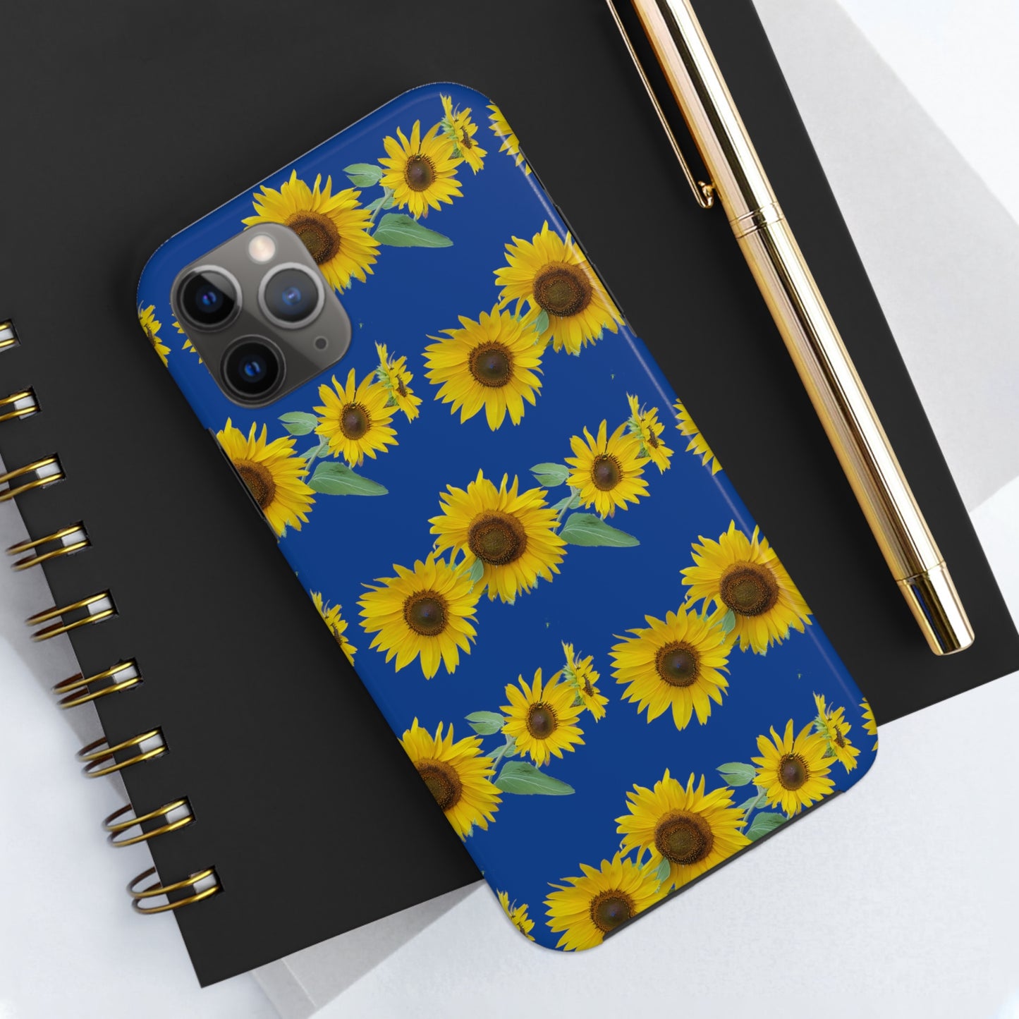 Sunflower Cluster Blue Tough Phone Case