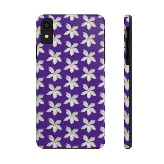 White Clematis Purple Tough Phone Case