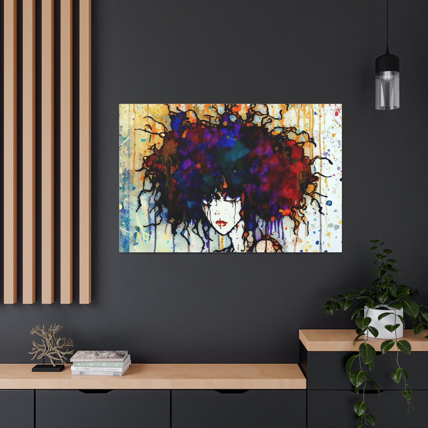 Girl with Big Hair  - Canvas Wall Art