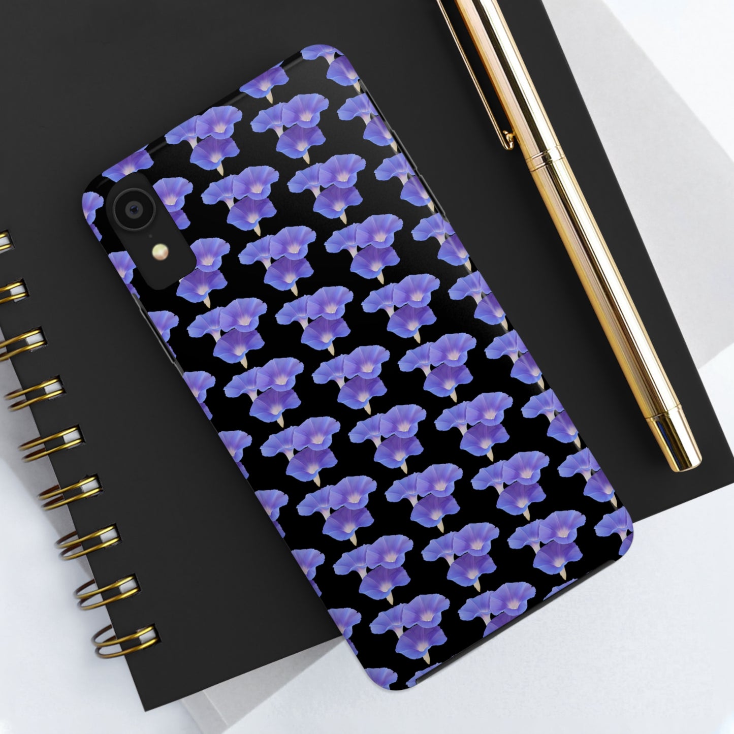 Purple Morning Glory Black Tough Phone Case